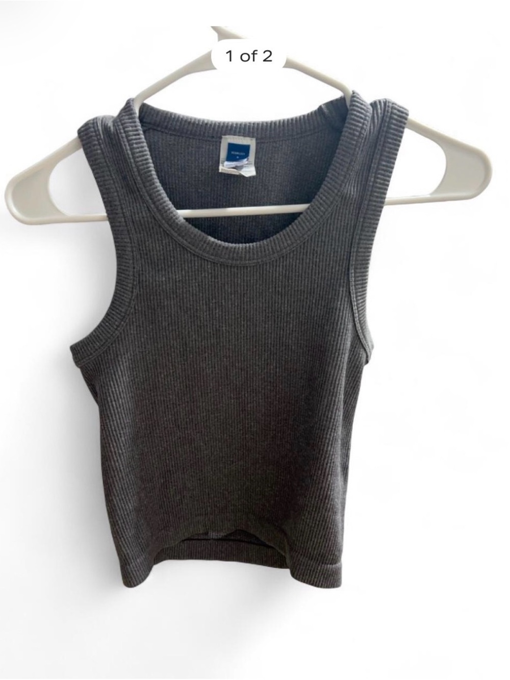 Blue Ribbed Tank Top - Gray - Picture 1 of 2